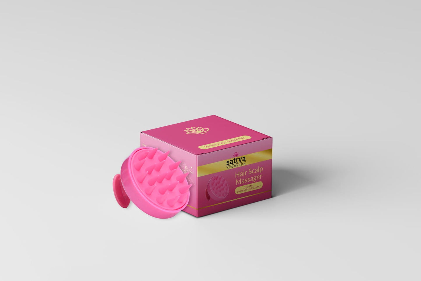Ergonomische Kopfhaut-Bürste mit Silikonborsten (Pink)